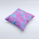 Purple and Blue Paintburst  Ink-Fuzed Decorative Throw Pillow