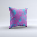 Purple and Blue Paintburst  Ink-Fuzed Decorative Throw Pillow