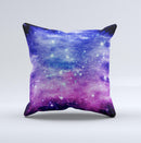Purple and Blue Scattered Stars  Ink-Fuzed Decorative Throw Pillow