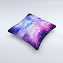 Purple and Blue Scattered Stars  Ink-Fuzed Decorative Throw Pillow