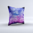 Purple and Blue Scattered Stars  Ink-Fuzed Decorative Throw Pillow