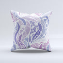 Purple and White Lace Design  Ink-Fuzed Decorative Throw Pillow