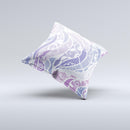 Purple and White Lace Design  Ink-Fuzed Decorative Throw Pillow