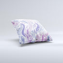 Purple and White Lace Design  Ink-Fuzed Decorative Throw Pillow