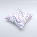 Purple and White Lace Design  Ink-Fuzed Decorative Throw Pillow
