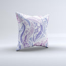 Purple and White Lace Design  Ink-Fuzed Decorative Throw Pillow