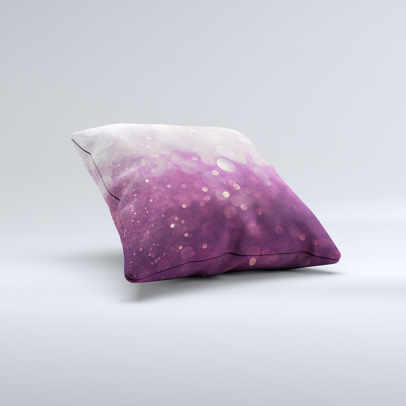 The Purple and White Unfocued Orbs of Light ink-Fuzed Decorative Throw Pillow