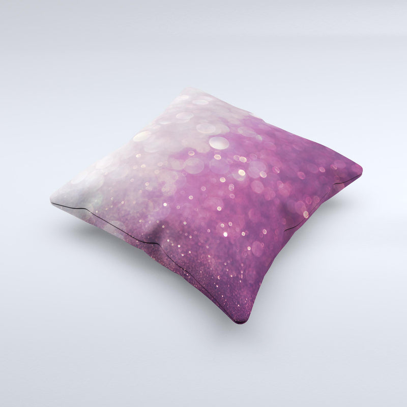 The Purple and White Unfocued Orbs of Light ink-Fuzed Decorative Throw Pillow