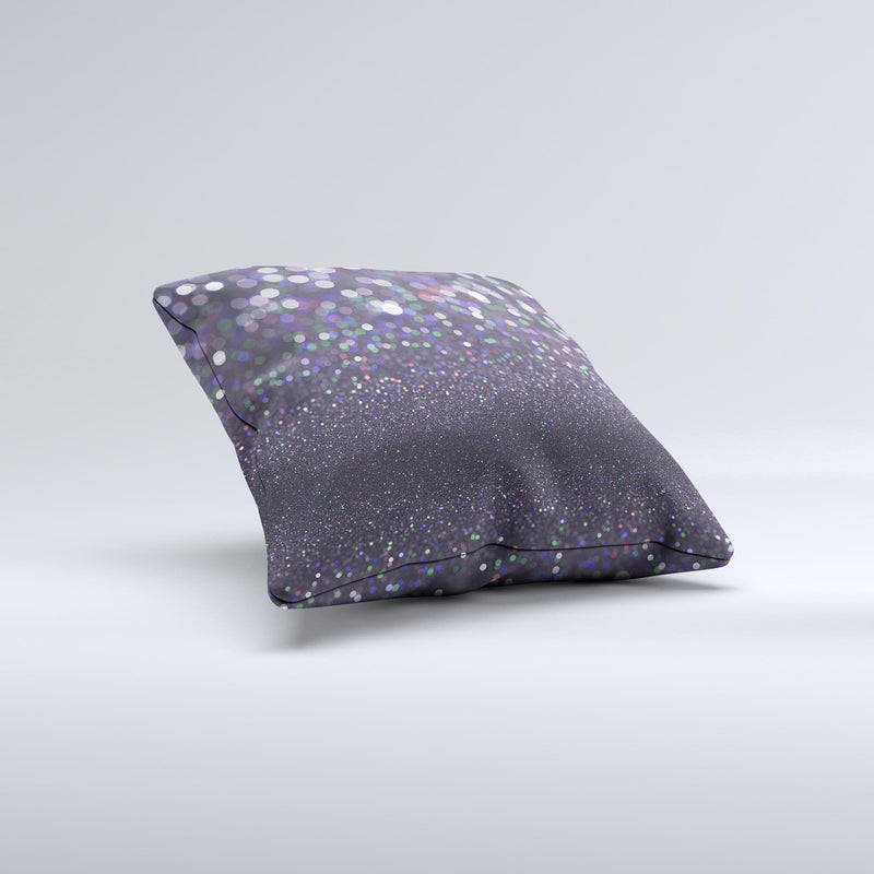 The Purple and Black Unfocused Orbs of Light ink-Fuzed Decorative Throw Pillow