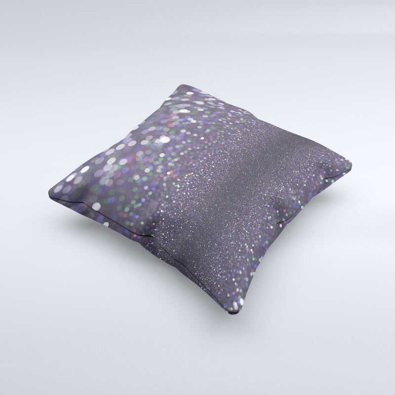 The Purple and Black Unfocused Orbs of Light ink-Fuzed Decorative Throw Pillow