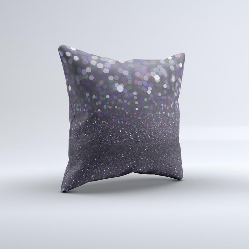 The Purple and Black Unfocused Orbs of Light ink-Fuzed Decorative Throw Pillow