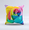 The Rainbow Dyed Rose V2 ink-Fuzed Decorative Throw Pillow