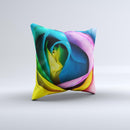 The Rainbow Dyed Rose V3 ink-Fuzed Decorative Throw Pillow