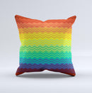 Rainbow Thin Lined Chevron Pattern Ink-Fuzed Decorative Throw Pillow