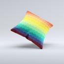 Rainbow Thin Lined Chevron Pattern Ink-Fuzed Decorative Throw Pillow