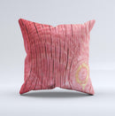Red-Wood with Yellow Knot  Ink-Fuzed Decorative Throw Pillow