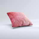 Red-Wood with Yellow Knot  Ink-Fuzed Decorative Throw Pillow