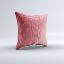 Red-Wood with Yellow Knot  Ink-Fuzed Decorative Throw Pillow