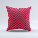 Red & Black Sketch Chevron  Ink-Fuzed Decorative Throw Pillow