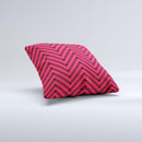 Red & Black Sketch Chevron  Ink-Fuzed Decorative Throw Pillow