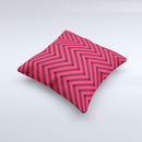 Red & Black Sketch Chevron  Ink-Fuzed Decorative Throw Pillow