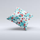 Red & Blue Abstract Shapes Ink-Fuzed Decorative Throw Pillow