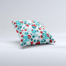 Red & Blue Abstract Shapes Ink-Fuzed Decorative Throw Pillow