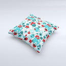 Red & Blue Abstract Shapes Ink-Fuzed Decorative Throw Pillow