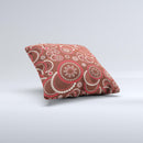 Red & Brown Creative Flower Pattern  Ink-Fuzed Decorative Throw Pillow