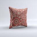 Red & Brown Creative Flower Pattern  Ink-Fuzed Decorative Throw Pillow