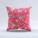 Red Martini Drinks With Lemons Ink-Fuzed Decorative Throw Pillow