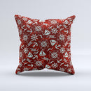 Red Nautica Collage Ink-Fuzed Decorative Throw Pillow