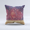 The Red and Blue Unfocused Orbs with Gold ink-Fuzed Decorative Throw Pillow
