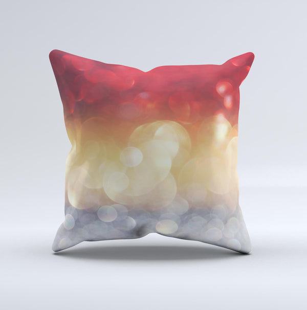 The Red and Gold Unfocused Glowing Orbs ink-Fuzed Decorative Throw Pillow