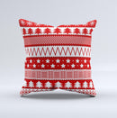 Red and White Christmas Pattern  Ink-Fuzed Decorative Throw Pillow
