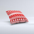Red and White Christmas Pattern  Ink-Fuzed Decorative Throw Pillow