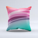 Red to Green Electric Wave  Ink-Fuzed Decorative Throw Pillow