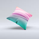 Red to Green Electric Wave  Ink-Fuzed Decorative Throw Pillow