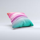 Red to Green Electric Wave  Ink-Fuzed Decorative Throw Pillow