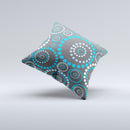 Retro Blue Circle-Dotted Pattern  Ink-Fuzed Decorative Throw Pillow