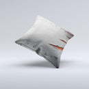 Ripped Red-Core Metal  Ink-Fuzed Decorative Throw Pillow