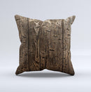 Rough Textured Dark Wooden Planks  Ink-Fuzed Decorative Throw Pillow
