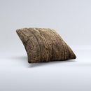 Rough Textured Dark Wooden Planks  Ink-Fuzed Decorative Throw Pillow