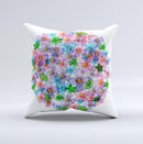 The Rounded Flower Cluster ink-Fuzed Decorative Throw Pillow