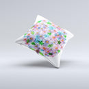 The Rounded Flower Cluster ink-Fuzed Decorative Throw Pillow
