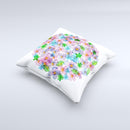 The Rounded Flower Cluster ink-Fuzed Decorative Throw Pillow