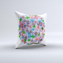 The Rounded Flower Cluster ink-Fuzed Decorative Throw Pillow