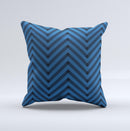 Royal Blue & Black Sketch Chevron  Ink-Fuzed Decorative Throw Pillow