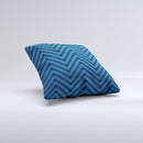 Royal Blue & Black Sketch Chevron  Ink-Fuzed Decorative Throw Pillow