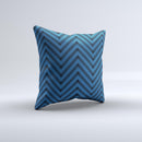 Royal Blue & Black Sketch Chevron  Ink-Fuzed Decorative Throw Pillow